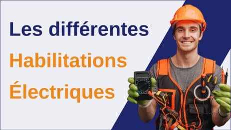 Technicien électrique qui porte un casque orange et qui nous montre un multimètre qu'il tient dans ses mains. - aléo Prévention
